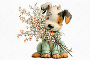 Whimsical Spring Dogs Clipart, an Illustration by Craft Nest (Thumbnail 9 of 11)