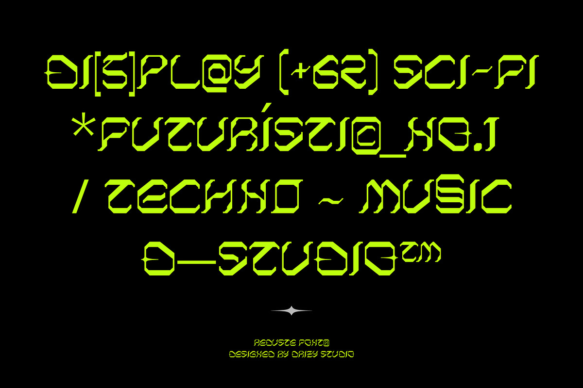 Reduste – Dark Techno Sci-Fi Font, a Sans Serif Font by Drizy (Photo 3 of 10)
