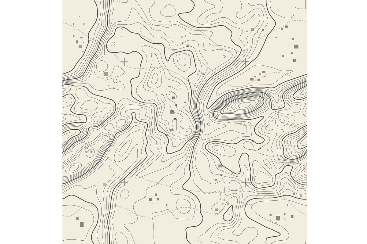 Seamless vector topographic map, a Pattern Graphic by RDShop