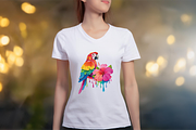 Colorful Tropical Parrots Clipart, an Object Graphic by GraphicRedStudio (Thumbnail 9 of 9)