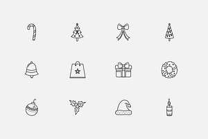 24 Christmas Line Icons