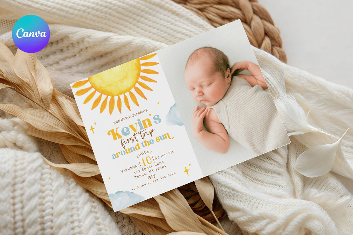 Trip Around The Sun Photo Invitation, a Templates & Theme by Digital_Mind (Photo 1 of 3)