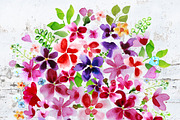 Cherry Blossom Watercolor Clipart, a Decorative Illustration by Download Graphic Art (Thumbnail 6 of 6)