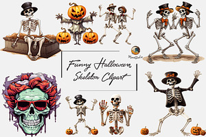 Funny Halloween Skeleton Clipart