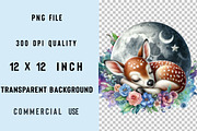 Fawn Sleeping on Moon Sublimation Cl, an Illustration by SVGArt (Thumbnail 3 of 3)