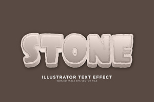 Stone Illustrator Text Effect Vector