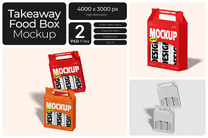 Takeaway Food Box Packaging Mockup, a Packaging Mockup by Bartama Graphic