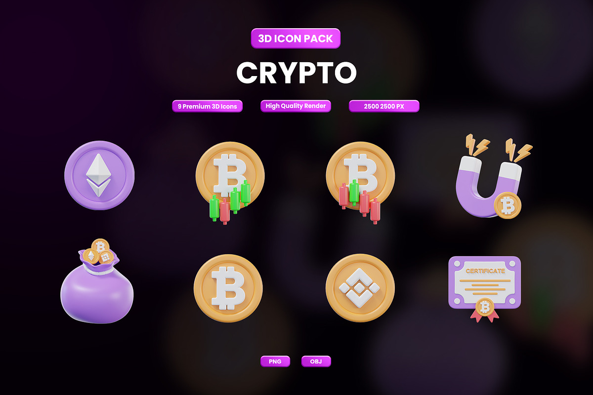 Crypto 3D Icon, an Object Graphic by Artnivora.Std (Photo 1 of 4)