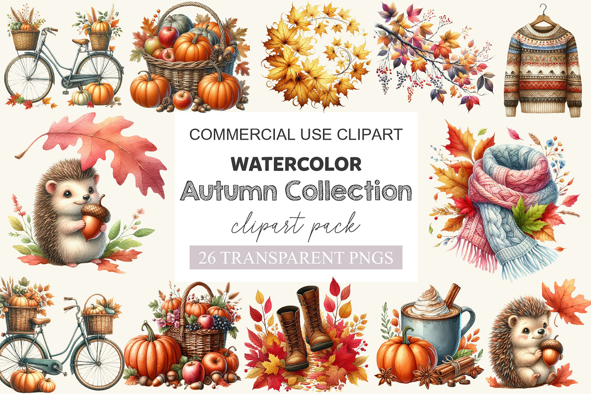 Autumn Collection Clipart Bundle, a Work Illustration by cherrydesign (Photo 1 of 3)