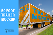 50 Foot Semi Truck Trailer Mock Up, a Cups & Container Mockup by dedpixel supply co. (Thumbnail 1 of 2)