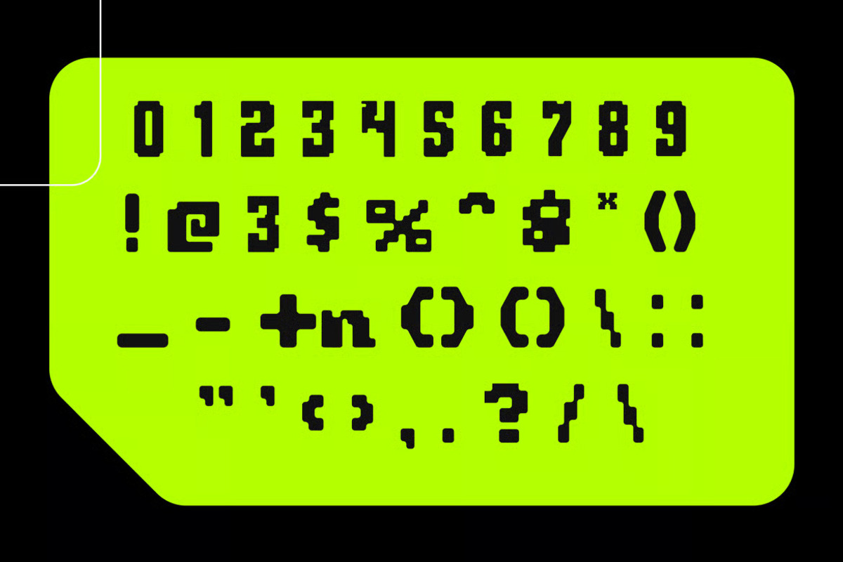 Joypixel - Pixelated Display Font, a Sans Serif Font by Brand Earth (Photo 3 of 6)