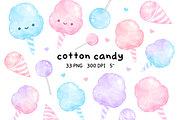 Cotton Candy Clipart, an Illustration by greywalnutstudio (Thumbnail 1 of 4)