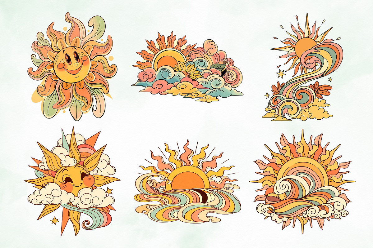 Retro Sunshine & Vintage Beach Png, an Object Illustration by Creative Art (Photo 3 of 7)