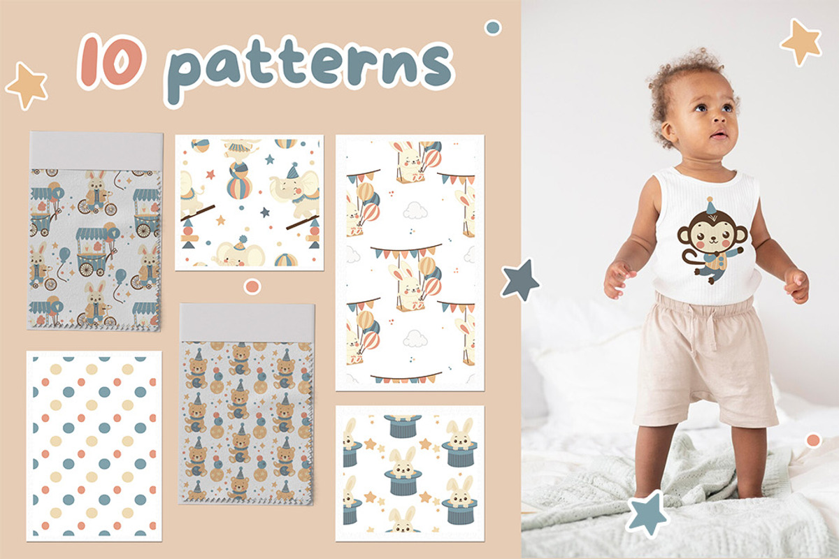Circus - Baby Clipart & Patterns, a Decorative Illustration by JT_Design_Art (Photo 2 of 9)