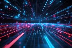 Neon lines spark dynamic motion, a Photo by Beautiful things