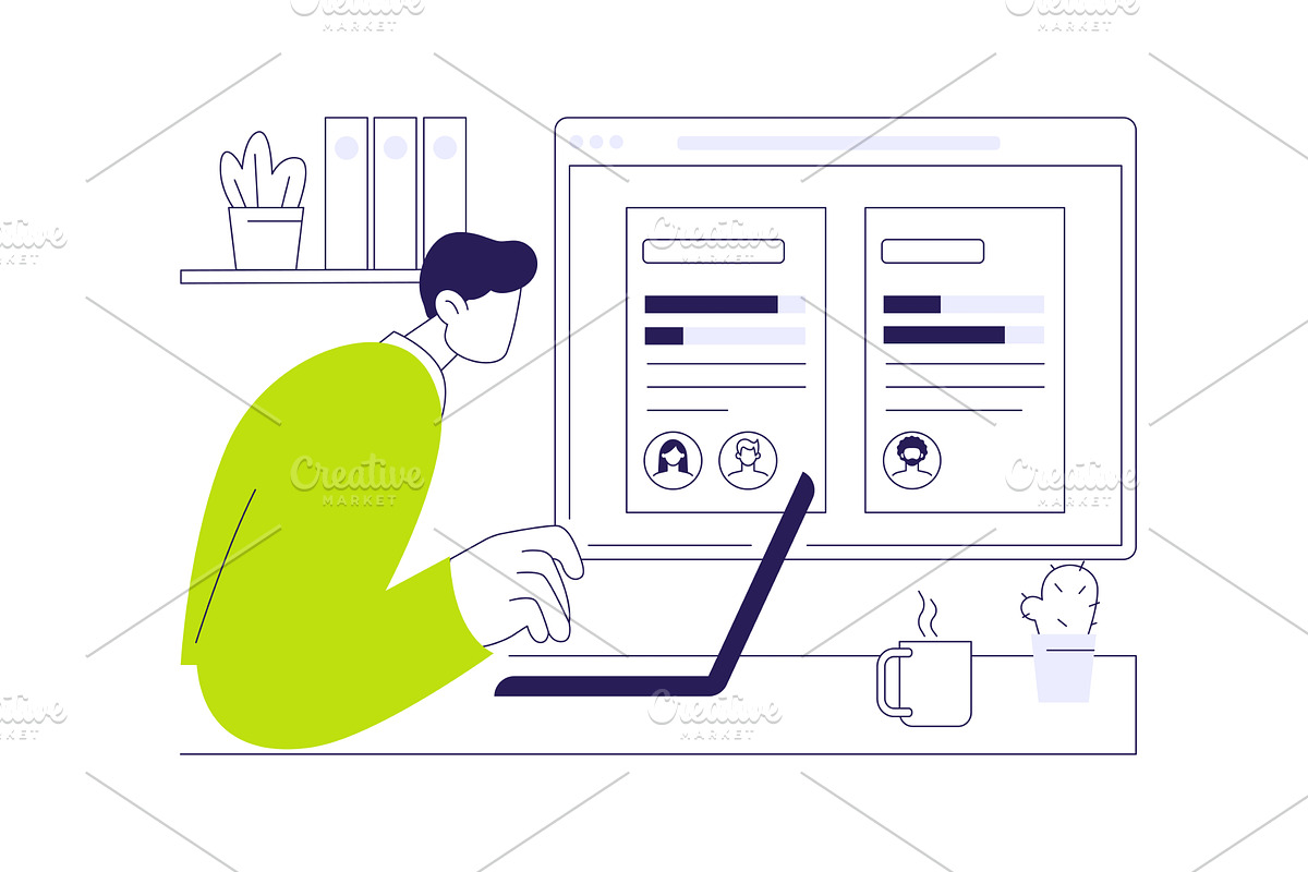 Project status updates abstract, a Technology Illustration by Visual Generation
