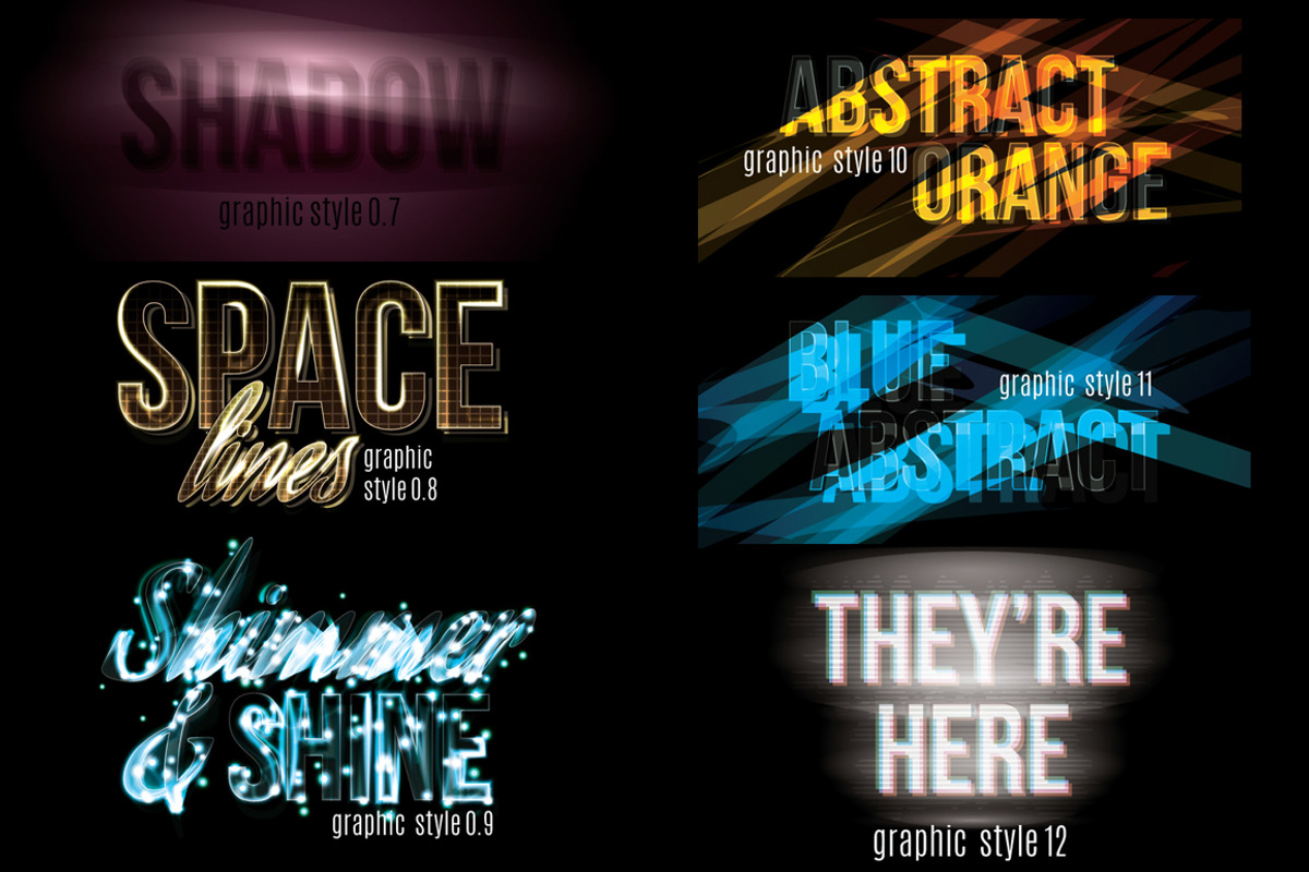 Vector Light Effect Graphic Styles preview 3