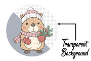 Christmas Capybara Clipart, an Illustration by Pixels.Craft (Thumbnail 2 of 6)