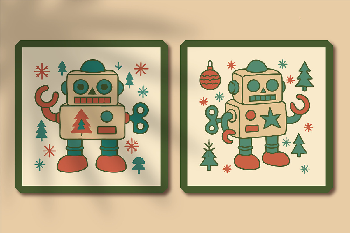 Retro Christmas Toy Robots Graphics, an Object Graphic by Blynn Pippen (Photo 23 of 26)
