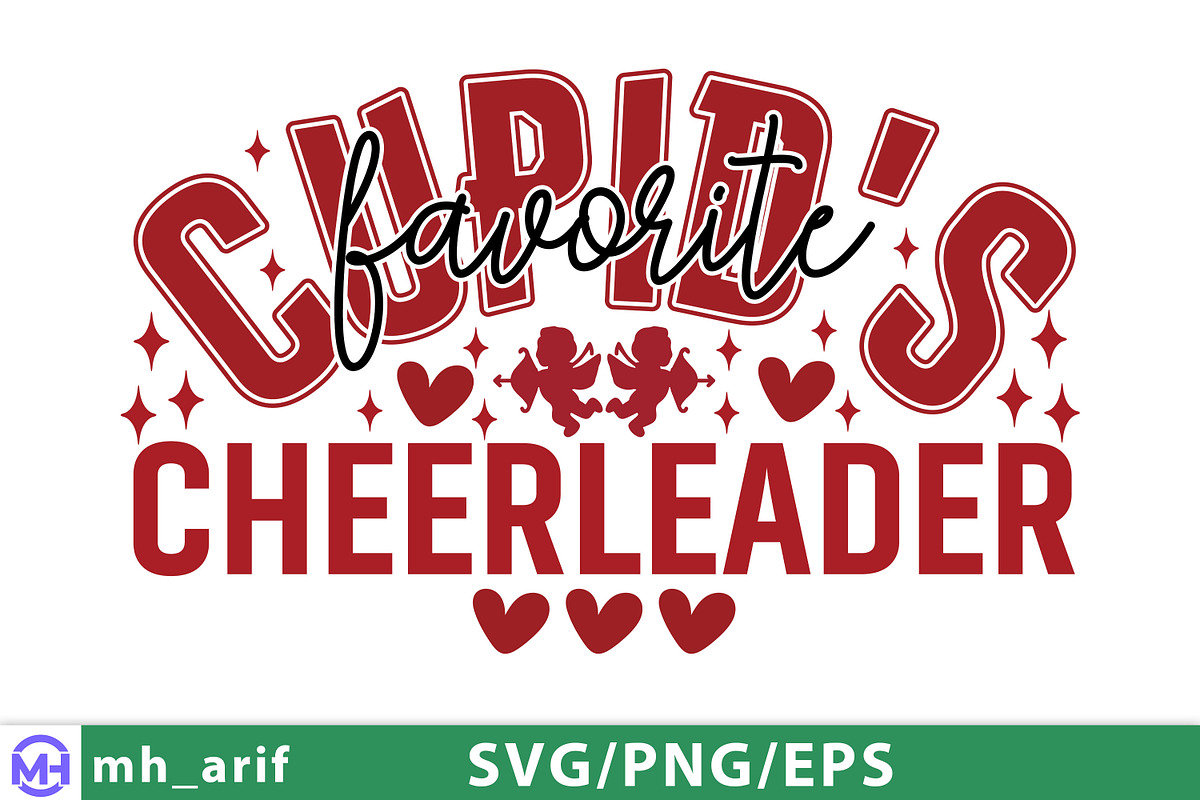 Valentine Cupid's Favorite Cheerlead, a Graphic by mh_arif (Photo 3 of 4)