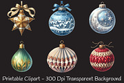 Christmas Ornaments Clipart, an Illustration by RobertsArt (Thumbnail 2 of 7)