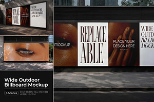 Wide Outdoor Billboard Mockup, an Advertising Mockup by Pitchlook.Studio