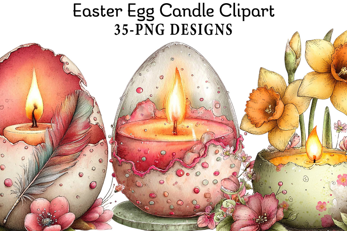 Easter Egg Candle Clipart, an Illustration by Daily.Designs (Photo 1 of 8)