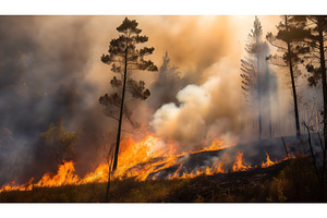 A dramatic scene of a forest fire, a Background Photo by Igor Tichonow