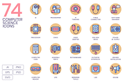 Computer Science & Programming Icons, an Outline Icon by Flat Icons ...