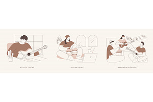 Music as a hobby isolated cartoon, a Person Illustration by Visual Generation