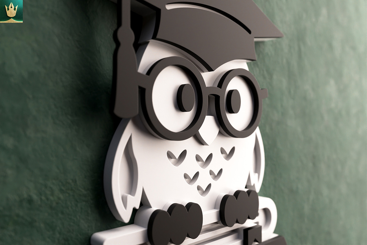 Graduation Owl 3D Layered Cut File, an Animal Illustration by pixaroma (Photo 5 of 8)