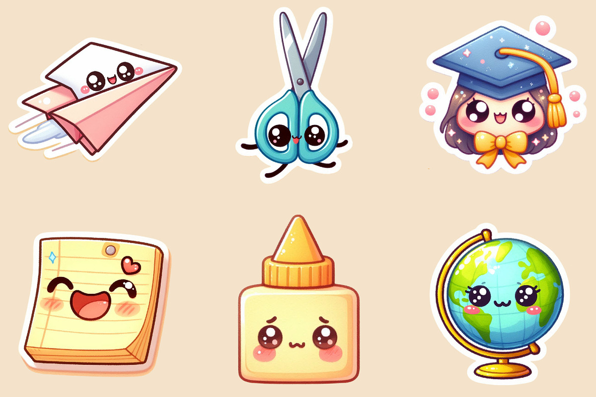 Kawaii School Sublimation Stickers, an Illustration by Creative Art (Photo 5 of 9)