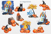 Watercolor Halloween illustrations, a Seasonal Illustration by DamriNa art (Thumbnail 3 of 6)
