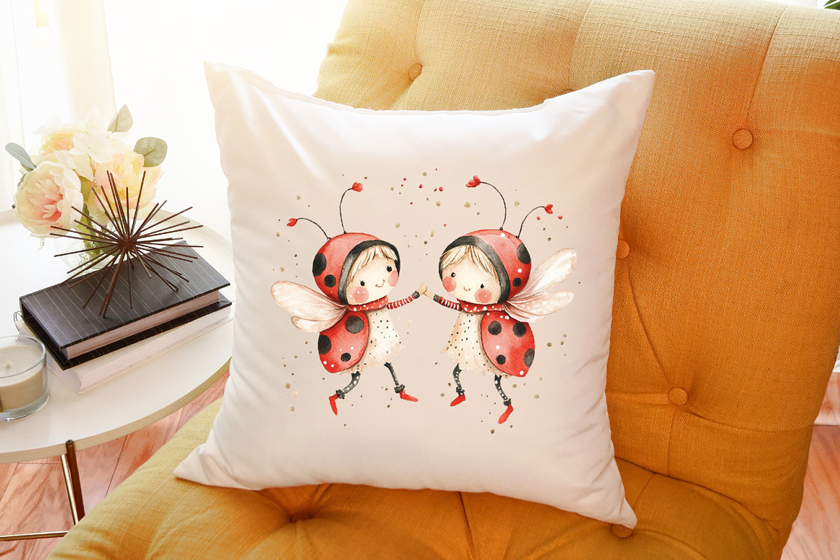 Ladybug Elf,Christmas Clipart, an Illustration by Sublimation Artist (Photo 6 of 6)