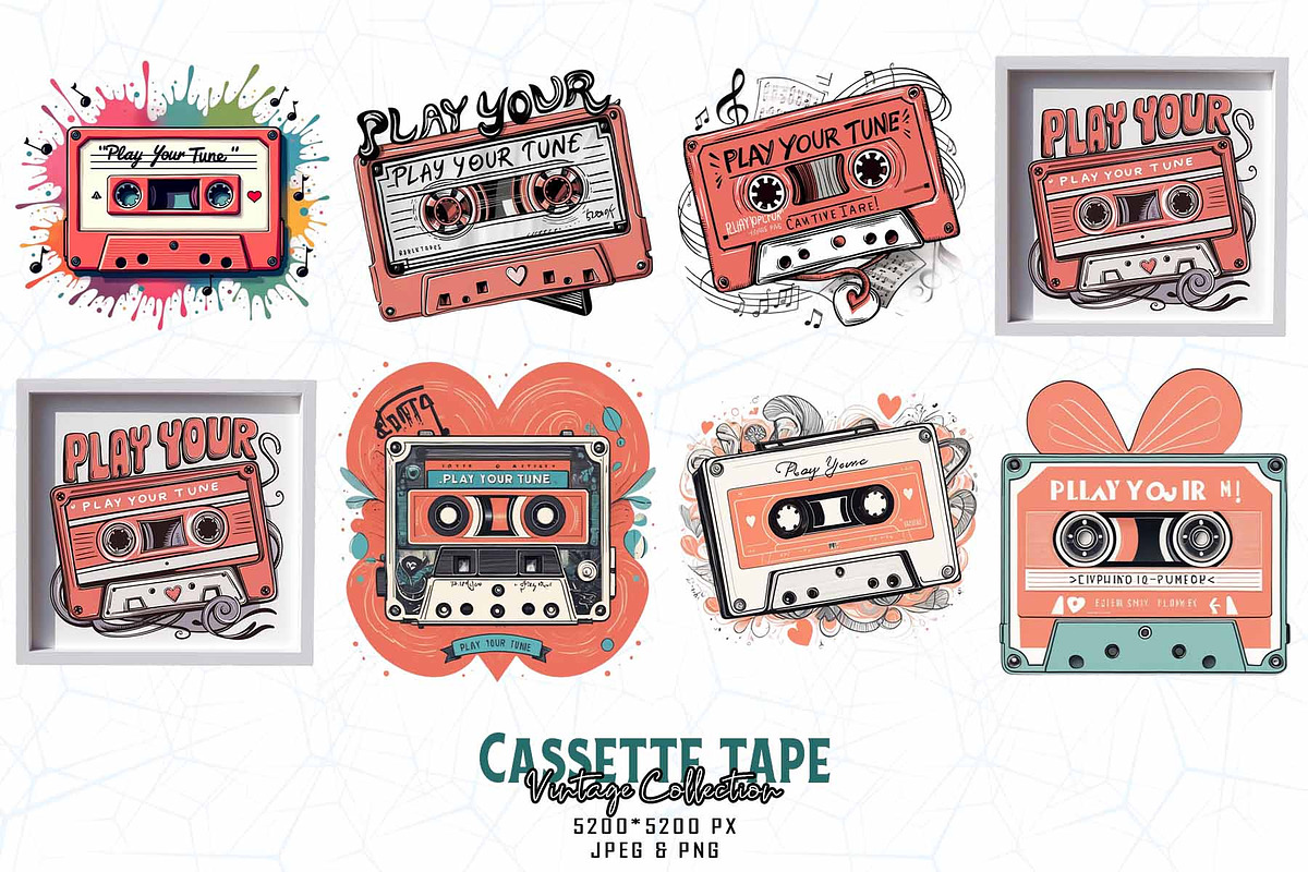 Retro Vintage Music Cassette Tape, an Illustration by Sofia's Fashion (Photo 4 of 4)