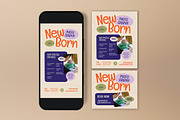 Green Newborn Photography Flyer Set, a Flyer Template by graphicook (Thumbnail 3 of 3)