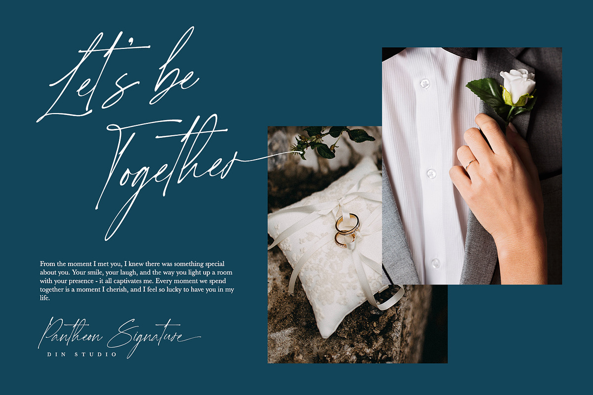 Pantheon Signature, a Script Font by din-studio.com (Photo 2 of 10)
