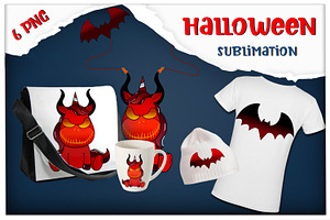 Davil Unicorn Halloween Sublimation