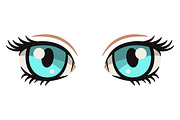 Anime Style Vector Set of Flat Eyes., a Person Illustration by Gomolach (Thumbnail 8 of 25)