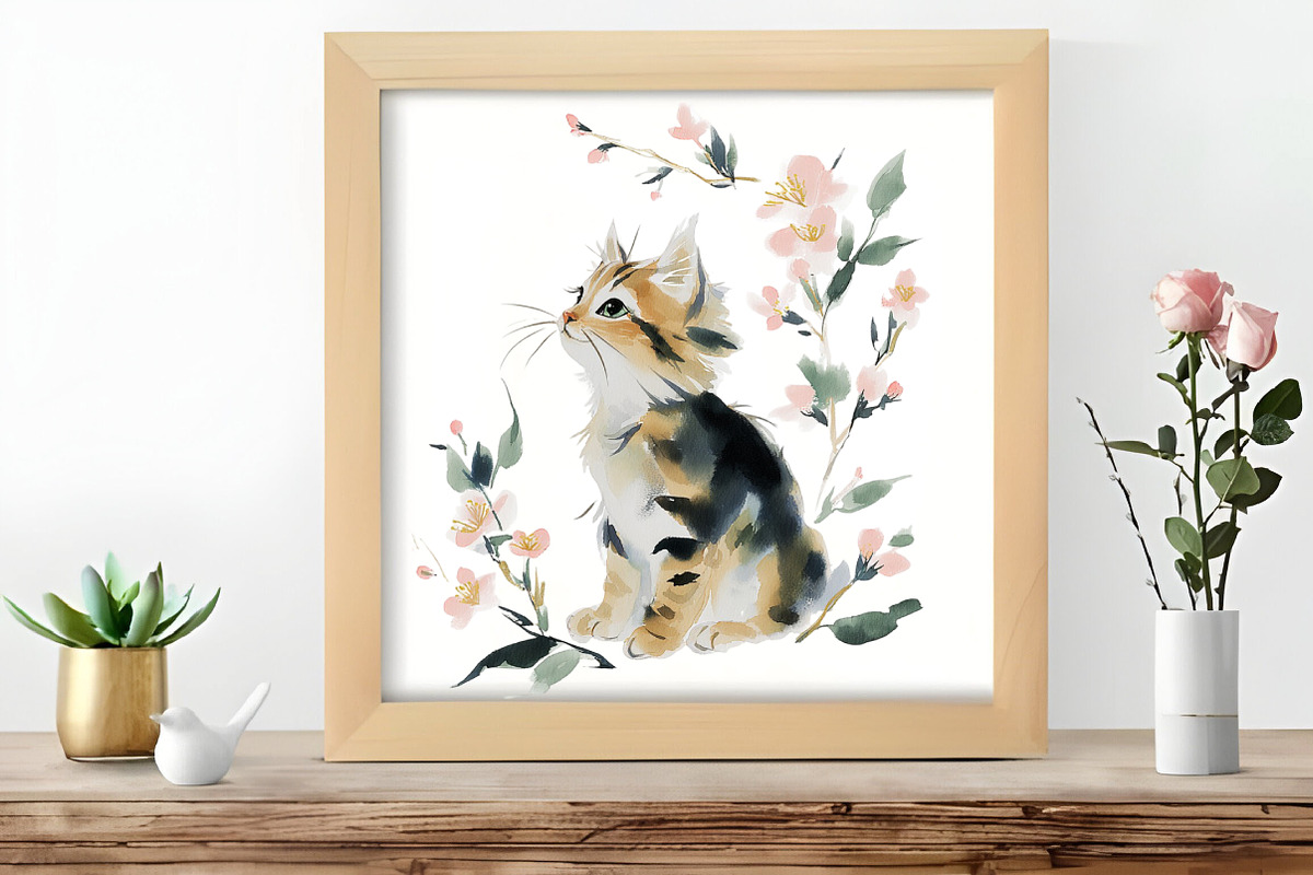 Collection of Spring Kittens Clipart, an Illustration by DreamCafeArt (Photo 6 of 8)