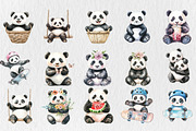 Watercolor Cute Panda Clipart, a Seasonal Illustration by Rose Art (Thumbnail 3 of 4)