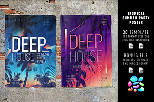 Tropical summer party poster