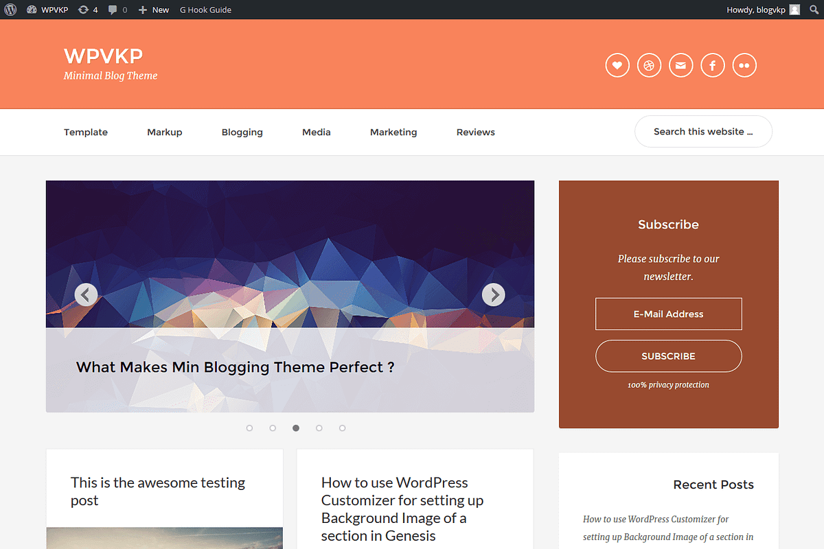 Blogging Pro - Genesis Child Theme, a WordPress Template by WPVKP WordPress Themes (Photo 5 of 7)
