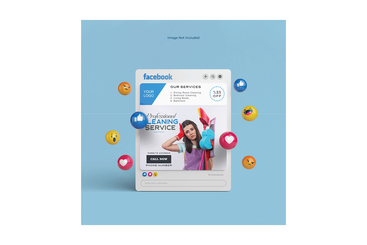 Cleaning Service Flyer Template, a Flyer Template by YUDesignStore (Photo 4 of 6)