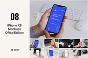 iPhone X/XS Mockups Office Edition, an iPhone Mockup by Fields (Thumbnail 1 of 9)
