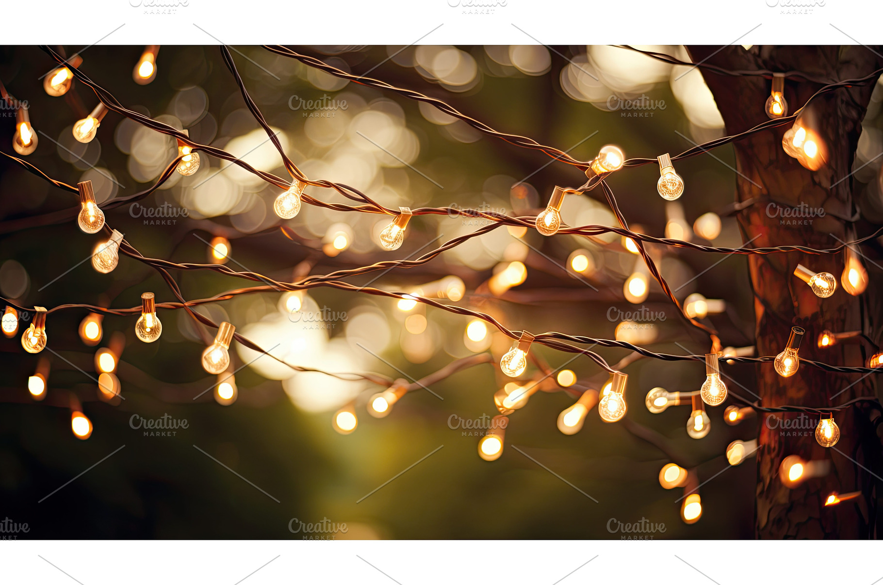 close bokeh string lights ai, a Background Photo by pikepicture