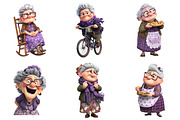 Whimsical Funny Grandma Clipart, an Illustration by Craft Nest (Thumbnail 5 of 8)