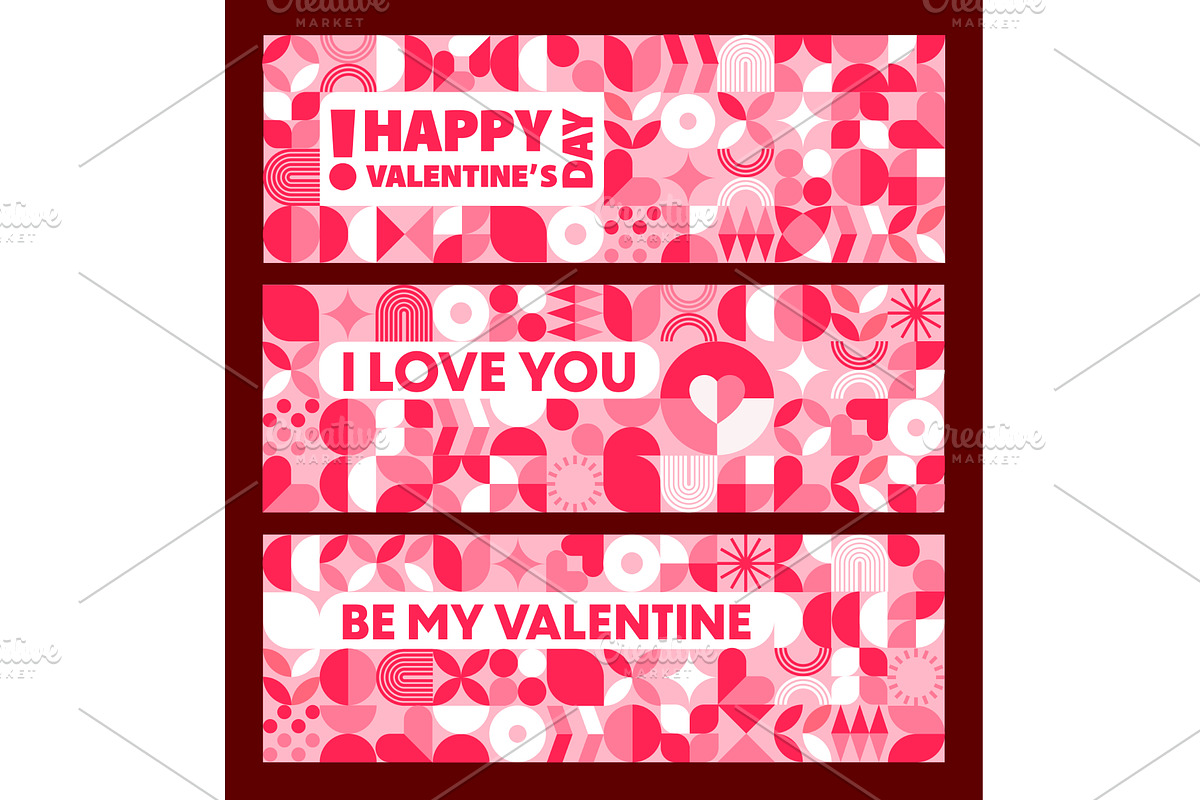 Valentine day banners, a Seasonal Illustration by Buch&Bee