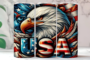 Patriotic Eagle Flag Tumbler, a Background Photo by LamanAzalea