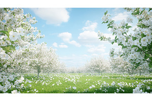 Beautiful springtime apple orchard, a Nature Photo by Lermont51